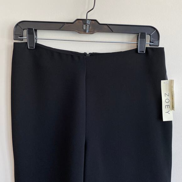 Zoey Black Dress Pants Wide Leg Back Zip No Pockets 4 NWT - Picture 3 of 6